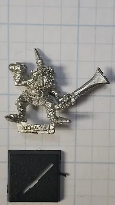Warhammer Orcs & Goblins Bits Metal Goblin Champion W Sword 1987 - OOP G2 • $9.99
