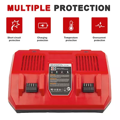 For Milwaukee For M18 18V Dual Ports Rapid Fast Charger For Lithium Ion Battery  • $38.99