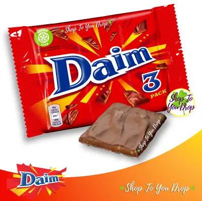 4 X 3 PACK - 12 CADBURY DAIM CHOCOLATE STANDARD SIZE 28G BARS Dime Present Bar🎁 • £9.95