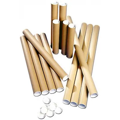 £6.45 • Buy Postal Tubes - Extra Strong Quality Cardboard A4 A3 A2 A1 A0 + Plastic End Caps