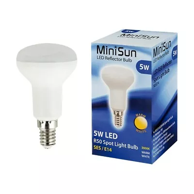 MiniSun Energy Saving LED 5W SES E14 Screw Cap R50 Spot Light Bulbs  Lighting • £3.59