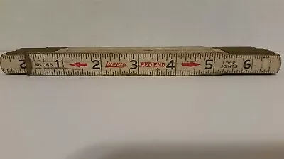 Vintage LUFKIN Folding RULER No 066 Red End Extension Ruler 72  Made In USA • $14