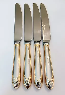(4) Mikasa CATHEDRAL GOLD Stainless 18-8 Dinner Knives~Japan~Free Shipping • $49.99