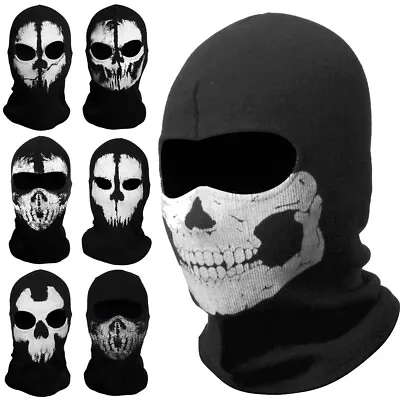 Motorcycle Game Balaclava Hood Ghost Skull Full Face Cover CS Halloween Mask US • $7.98