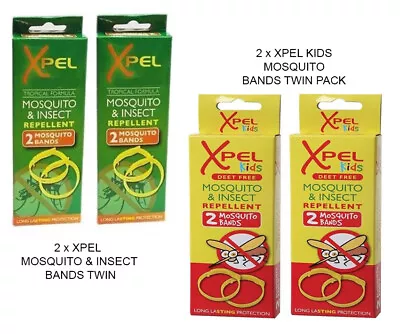 2 X 2 Pack Xpel Mosquito & Insect Repellent Bands Long Lasting - 4 Bands • £3.29