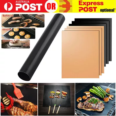 BBQ Grill Mat Reusable Bake Sheet Resistant Teflon Meat Barbecue Non-Stick Party • $6.45