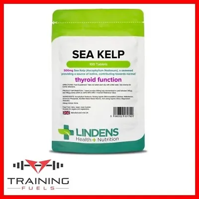 Lindens Sea Kelp 500mg 100 Tablets Thyroid Healthy Skin And Hair • £6.59