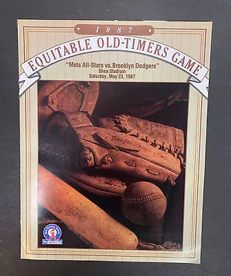 1987 York Mets Equitable Old Timers Day Game Shea Stadium Scorecard Vs Dodgers • $6.50