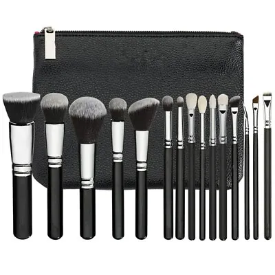 15PCS Professional Make Up Brushes Set Cosmetic Tool Kabuki Makeup Luxury Bag UK • £9.99