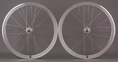 H Plus + Son SL42 Polished Silver Singlespeed Track Fixed Gear Bike Wheelset 32H • $329