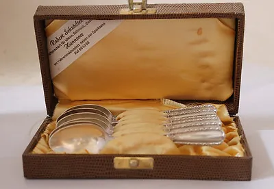 Set Of Six Antique German 800 Silver Tea Spoons By Wilhelm Binder W/Case C.1920s • $165