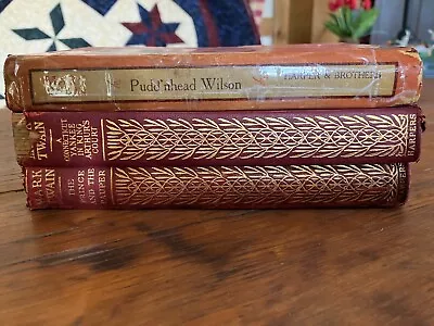 Lot Of 3 Antique Mark Twain Limp Leather Books • $20