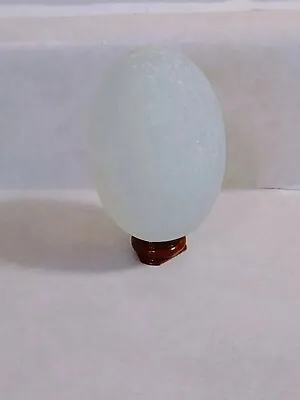 Vintage Home Decor Quartz Crystal Stone Egg On Wood Stand  • $25