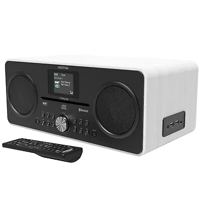 DAB DAB+ Radio CD Alarm Bluetooth FM Speaker Phone Charger AZATOM Trinity White • £109.95