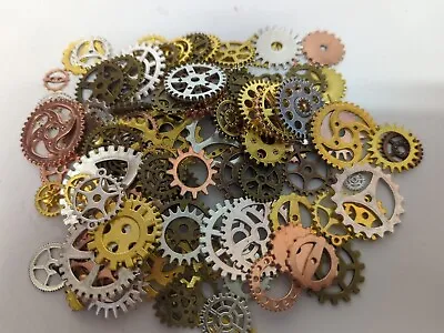 10 Random Metal Gears Mixed Vintage Pendant Steampunk Cogs Charms Jewelry Making • £6.50