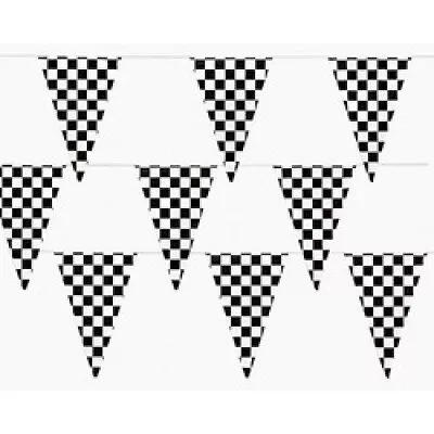 100 Ft Nascar Daytona Checkered Flag Banner Black White Pennant Car Racing Party • $10.99