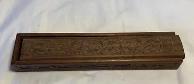 £9.95 • Buy Vintage Wooden Box Pencil Box? Carved