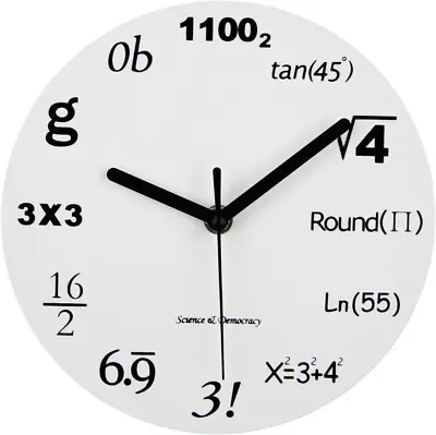 8  Math Clock Timelike Unique Wall Clock Modern Design Novelty Maths Equation C • $18.15