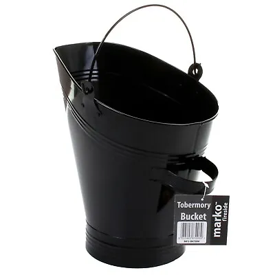 Coal Scuttle Log Hod Bucket Sloped Carrier Fuel Fireside Storage With 2 Handles • £12.99