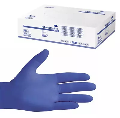 Disposable Nitrile Gloves Latex Powder Free Blue Medical Grade PPE 150 Boxed • £0.99