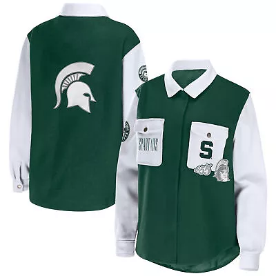 Women's WEAR By Erin Andrews Hunter Green Michigan State Spartans Button-Up • $89.99