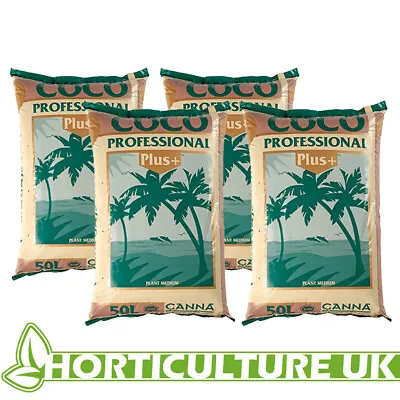 Canna Coco Professional Plus 50 Litres Coco Medium Soil Media Coir ** 4 BAGS ** • £81.99