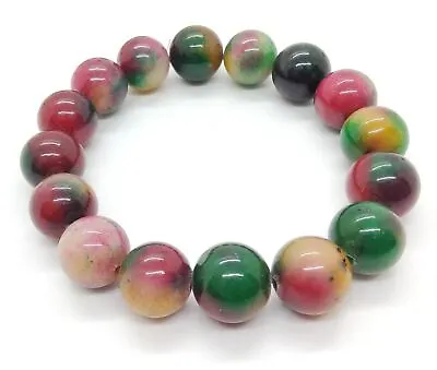 Chunky Candy Jade Fashion Jewellery Bracelet 14mm 12mm • £4.99