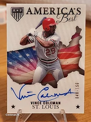 2023 Panini AMERICA'S PASTIME BASEBALL AB-VC VINCE COLEMAN ON CARD AUTO /150🔥🔥 • $22.99