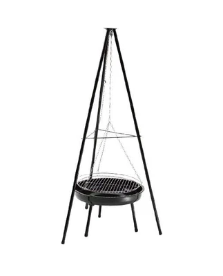 £41.83 • Buy GRILLCHEF Swivel Grill 3-leg Height Adjustable Chain Pull 150 Cm Black 