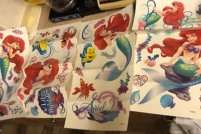 DISNEY Princess Ariel THE LITTLE MERMAID Wall Stickers Decals 40+ Stickers! • $8.99