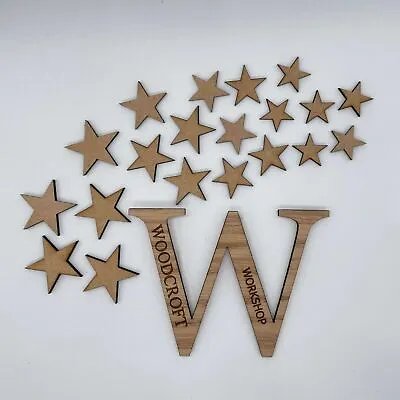 £1.29 • Buy Wooden Star Shapes Laser Cut MDF Blank Embellishments Craft