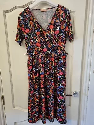 Popsy Dress  Midi Rainbow Print Size  12 • £15