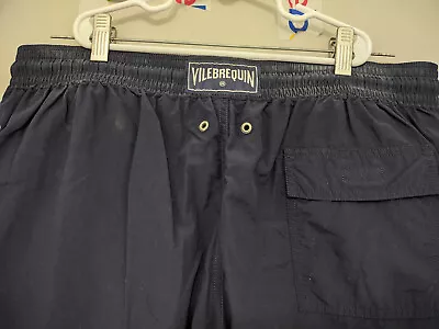 Vilebrequin Shorts Mens 2XL Blue Swim Trunks Mesh Lined Drawstring Pocket Solid • $30