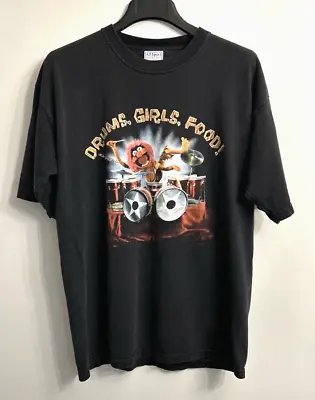 Vintage AllSport The Muppets Animal Drums Girls Food! Shirt Black Size L (44) • $73.98