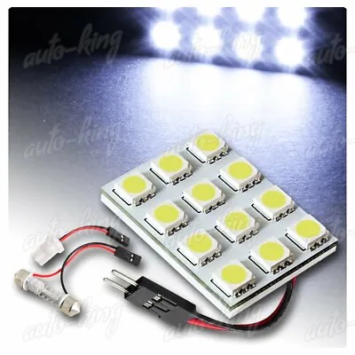 White 12 Smd Led Replacement Interior Dome Map Light + T10 & Festoon Adapters • $2.90