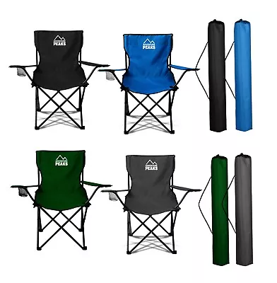 Portable Folding Camping Chair Fishing Garden Festival Beach Patio Includes Bag • £11.50