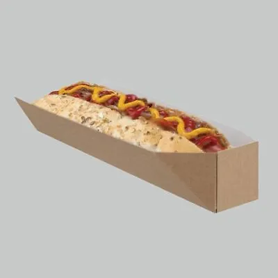  X25 Disposable Takeaway BBQ Cardboard HOT DOG Holder Fast Food Packaging Box • £4.99