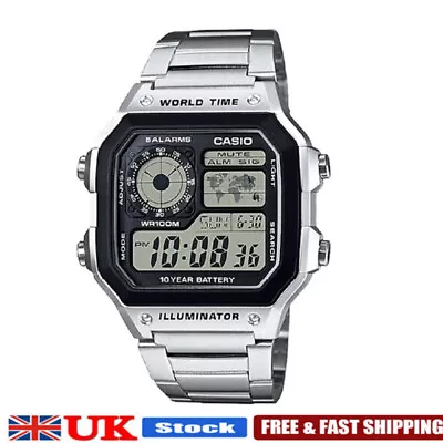 Men's Digital Watch Fashion LED Luminous Student Electronic Watch Square Watch S • £8.38