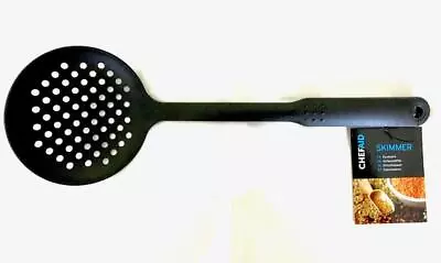 Chef Aid Black Skimmer Slotted Nylon Spoon Cooking Utensils Kitchen Tool • £3.98