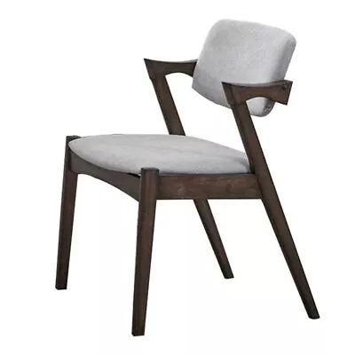 18 Inch Modern Wood Dining Chair Set Of 2 Angled Arms Backrest Gray - Saltoro • $312.27