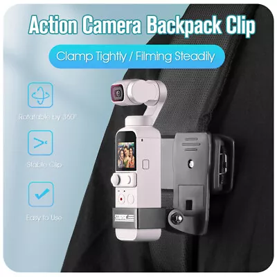 Backpack Clip Mount For DJI OSMO Pocket 2 Camera Holder Stabilizer 360° Rotation • $10.59