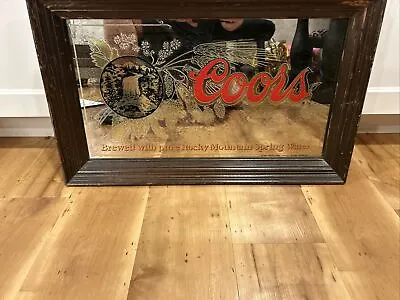 Vintage Coors Beer Advertising Mirrored Sign Bar Man Cave 1980 • $62