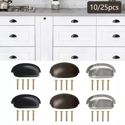 10/25x Cabinet Cup Pulls Drawer Handle Oil Rubbed Bronze Brush Satin Nickel Knob • $15.99