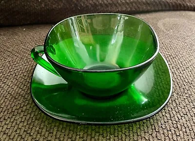 Vintage VereCo France - Green Glass Espresso Cup And Sauce Set • $15