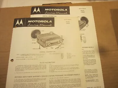$8 • Buy 1960 VW Motorola Radio Service Manual VWA60 VWM60