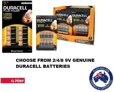 DURACELL 9V Coppertop Battery DURALOCK MN1604 2/4/8 Alkaline Battery EXP 05/23   • $10.50