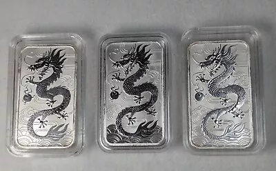 3 X 1oz Australia 2018 DRAGON $1 Silver Coin Bars 9999   SIGMA Tested • £105