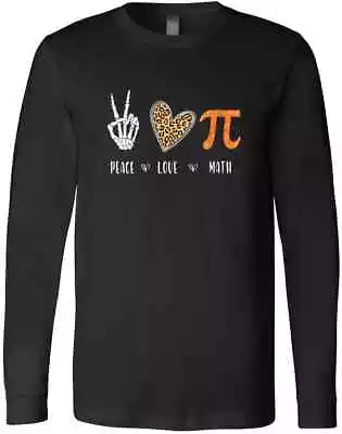 Womens Funny Halloween Peace Love Math Apparel For Math Teachers   T-Shirt • $29.99