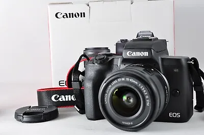 [MINT]CANON EOS Kiss M / M50 Black W/EF-M 15-45mm IS STM LENS From Japan By DHL • $855.80