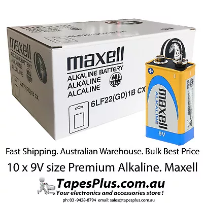 10x 9v Battery Batteries Alkaline Batteries Industrial Strength Maxell Pro • $29.65